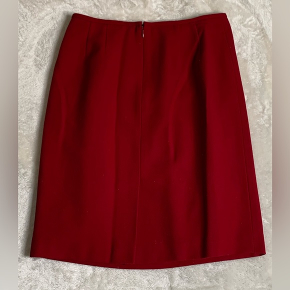 Red Wool Kasper Skirt - Picture 3 of 6